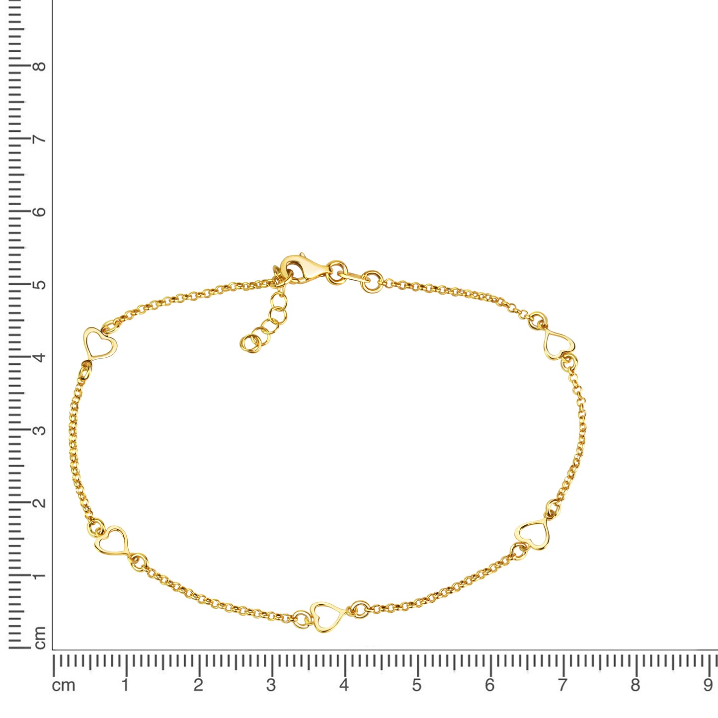 Fusskette Erbskette 925/- Sterling Silber vergoldet 24+2cm