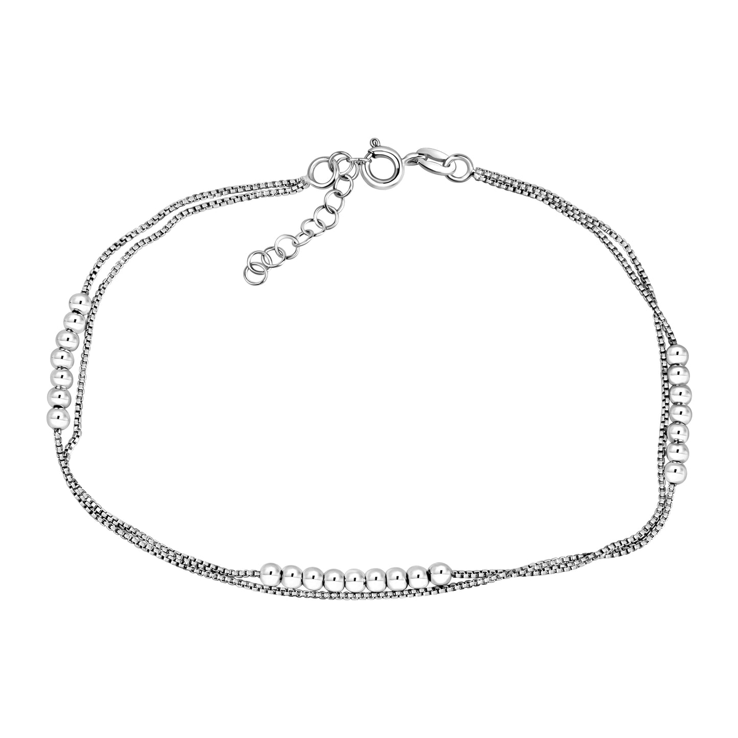 Fusskette Venezianerkette 925/- Sterling Silber Rhodiniert 26,0cm
