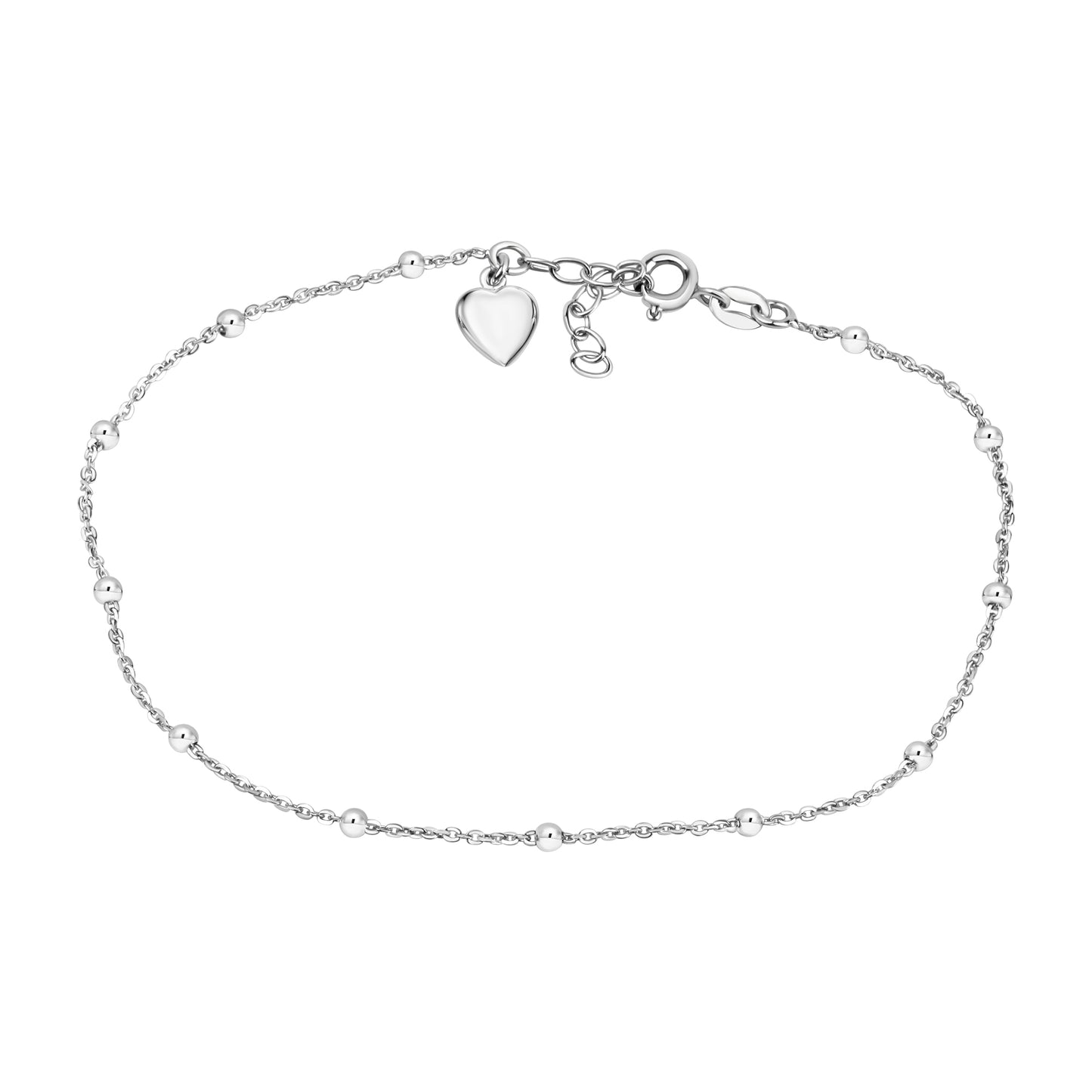 Fusskette Ankerkette 925/- Sterling Silber Rhodiniert 26,0cm