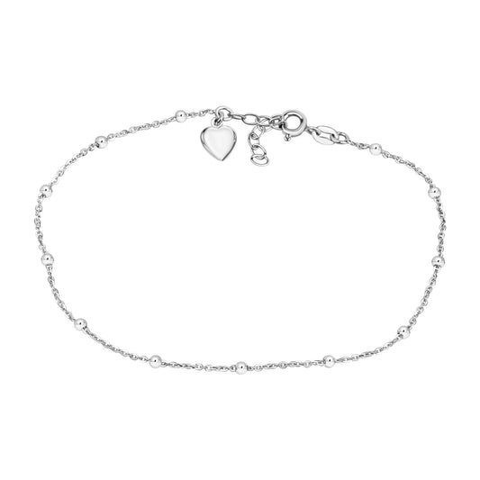 Fusskette Ankerkette 925/- Sterling Silber Rhodiniert 26,0cm