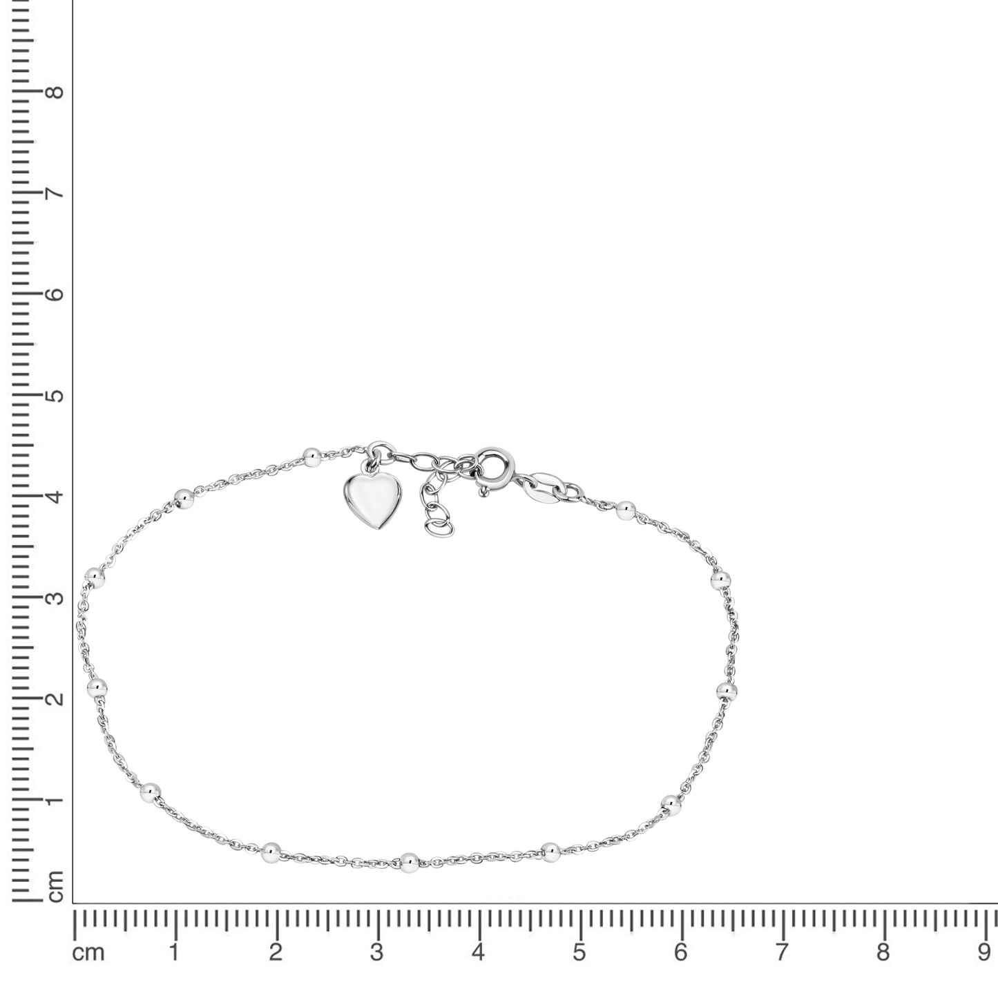 Fusskette Ankerkette 925/- Sterling Silber Rhodiniert 26,0cm