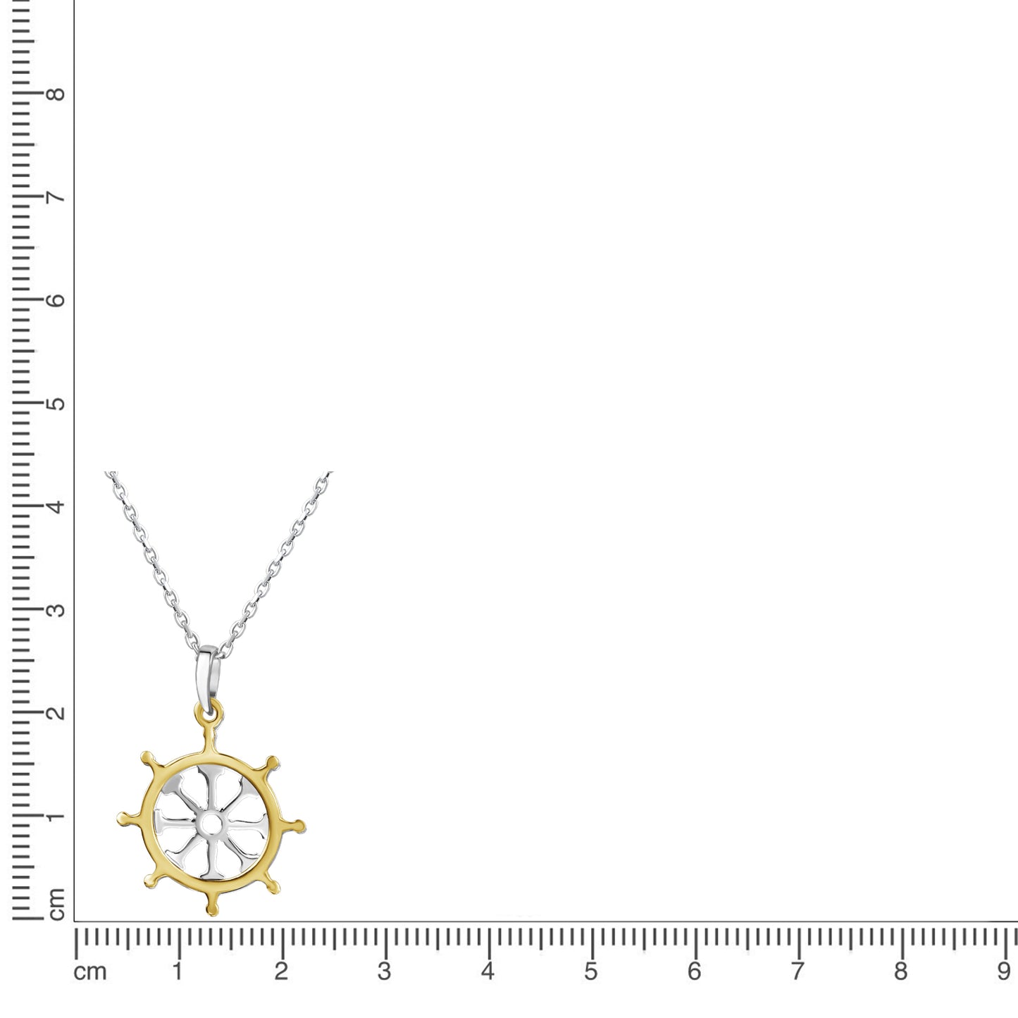 Anhänger mit Kette Ankerkette 925/- Sterling Silber vergoldet (teil) 45,0cm