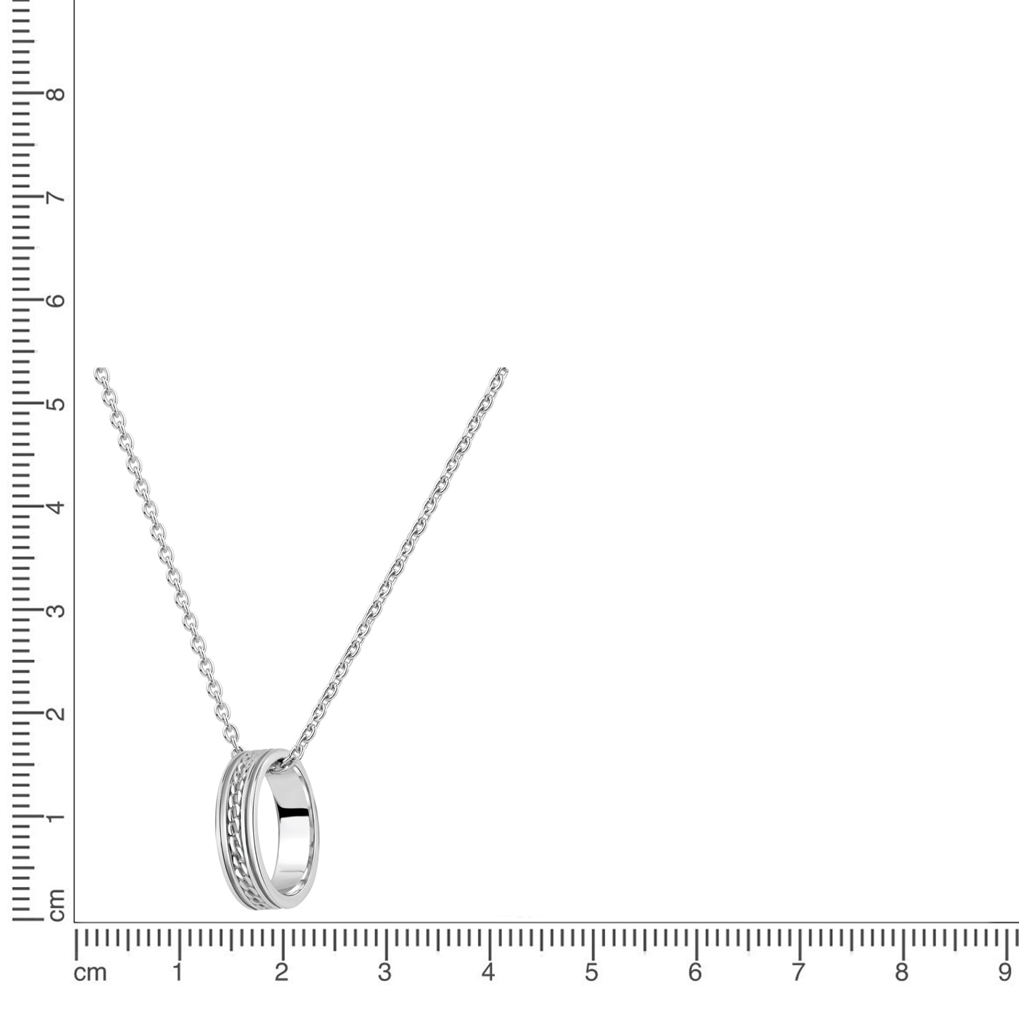 Anhänger mit Kette Ankerkette 925/- Sterling Silber Rhodiniert 50cm
