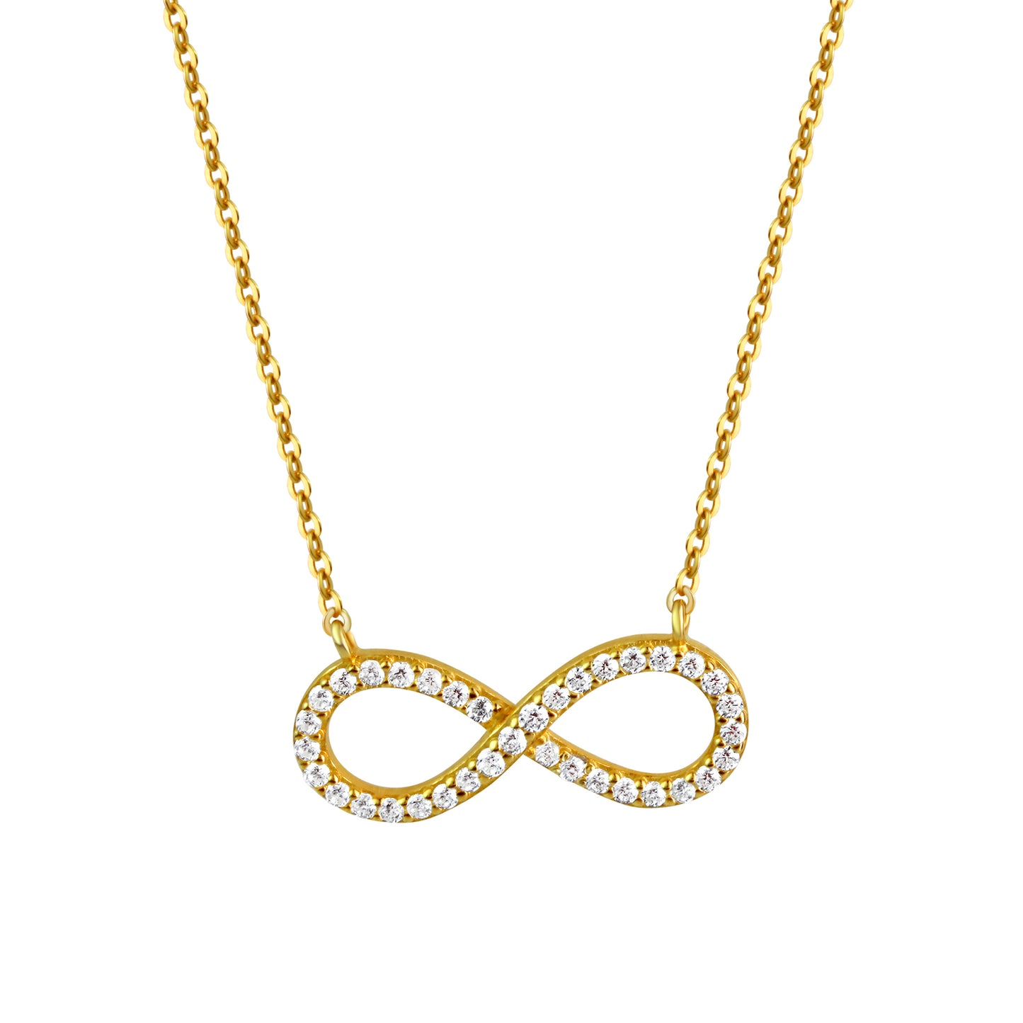 Anhänger mit Kette Ankerkette 925/- Sterling Silber Vergoldet 45,0cm Zirkonia