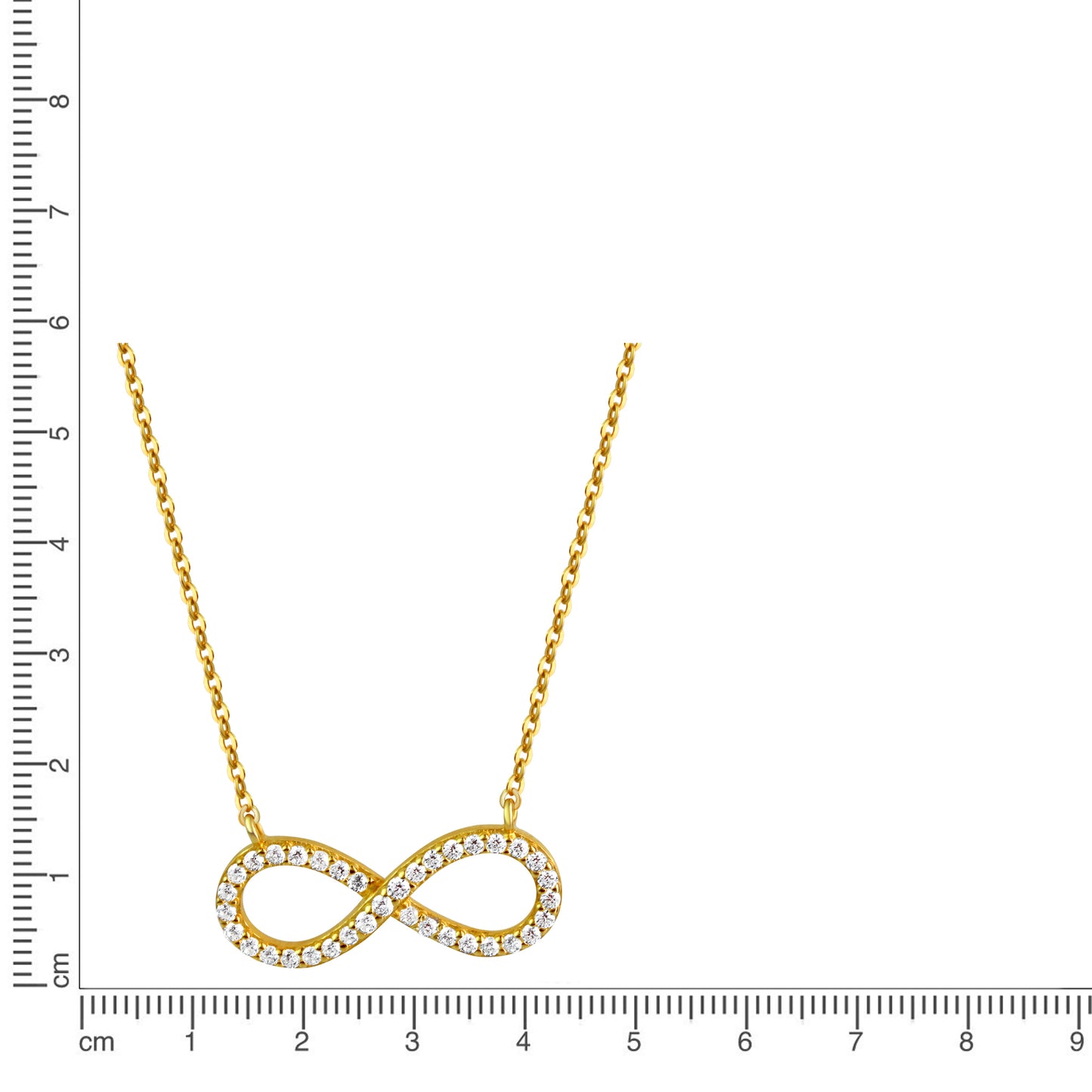 Anhänger mit Kette Ankerkette 925/- Sterling Silber Vergoldet 45,0cm Zirkonia