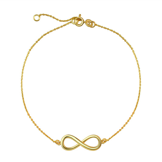 Fusskette Ankerkette 925/- Sterling Silber vergoldet 26,0cm