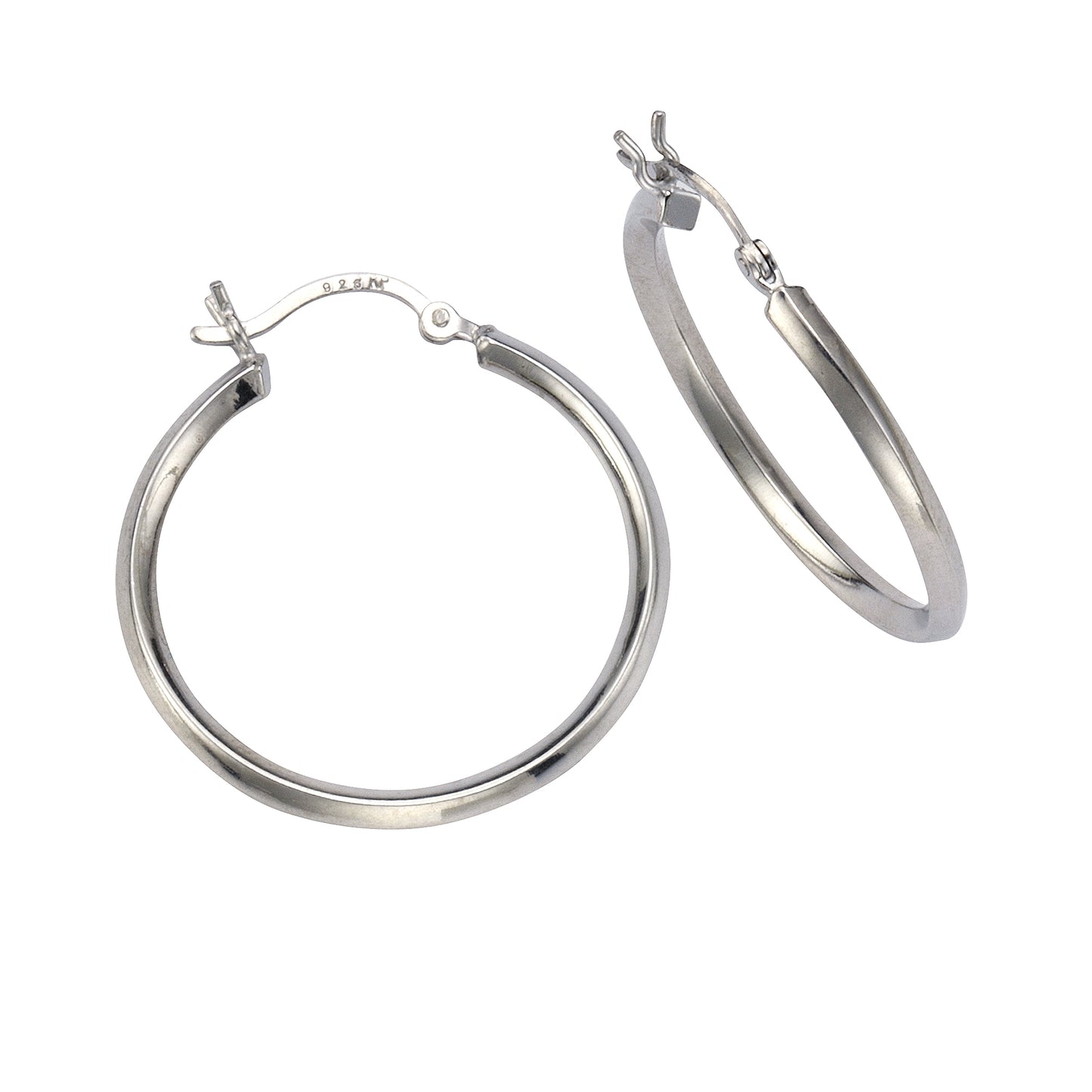 Creolen 925/- Sterling Silber Rhodiniert 3,0cm