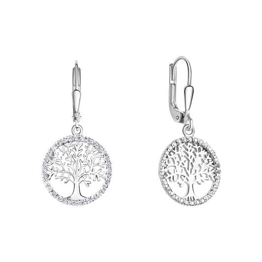 Ohrhänger 925/- Sterling Silber Rhodiniert 3,2cm Zirkonia