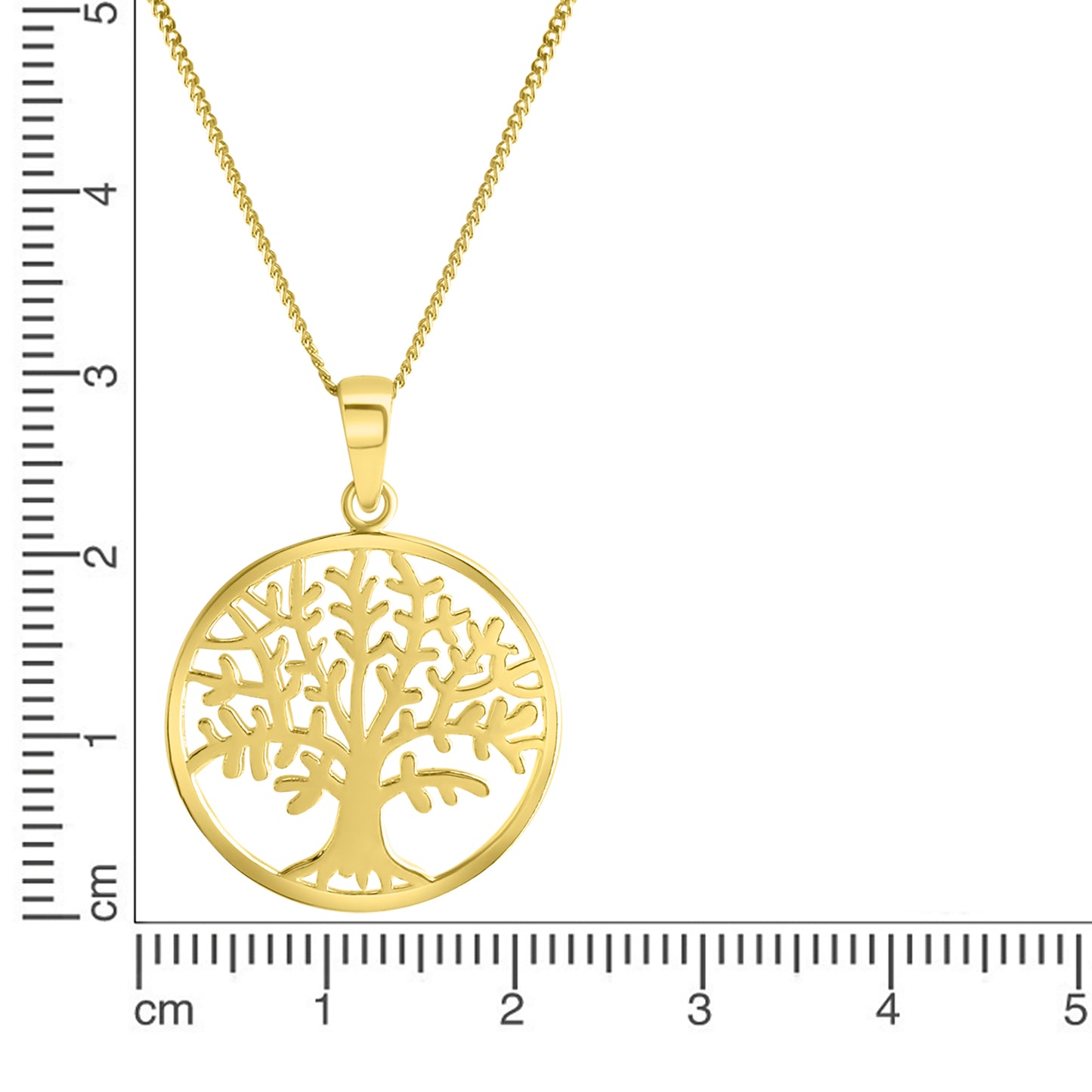 Anhänger mit Kette Panzerkette 925/- Sterling Silber vergoldet 45,0cm