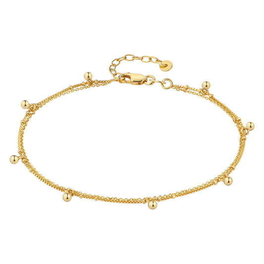 cai Fußkette Flachankerkette 925/- Sterling Silber vergoldet 25,0cm ohne