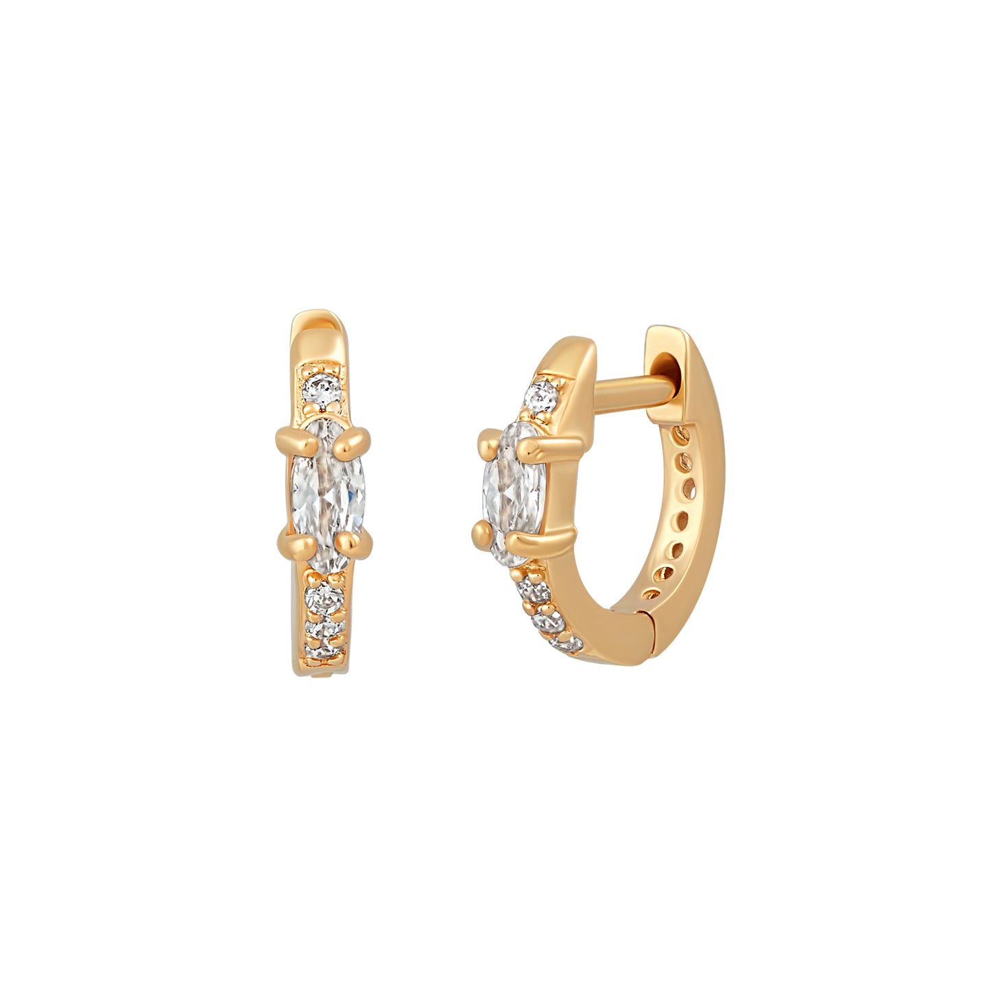 cai Creole 925/- Sterling Silber vergoldet 0,9cm Zirkonia
