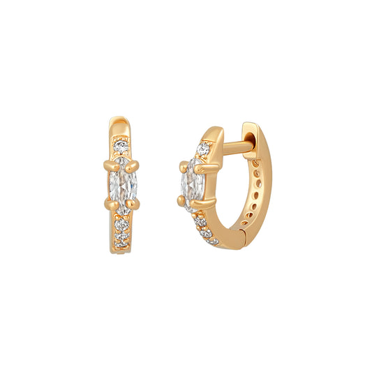 cai Creole 925/- Sterling Silber vergoldet 0,9cm Zirkonia