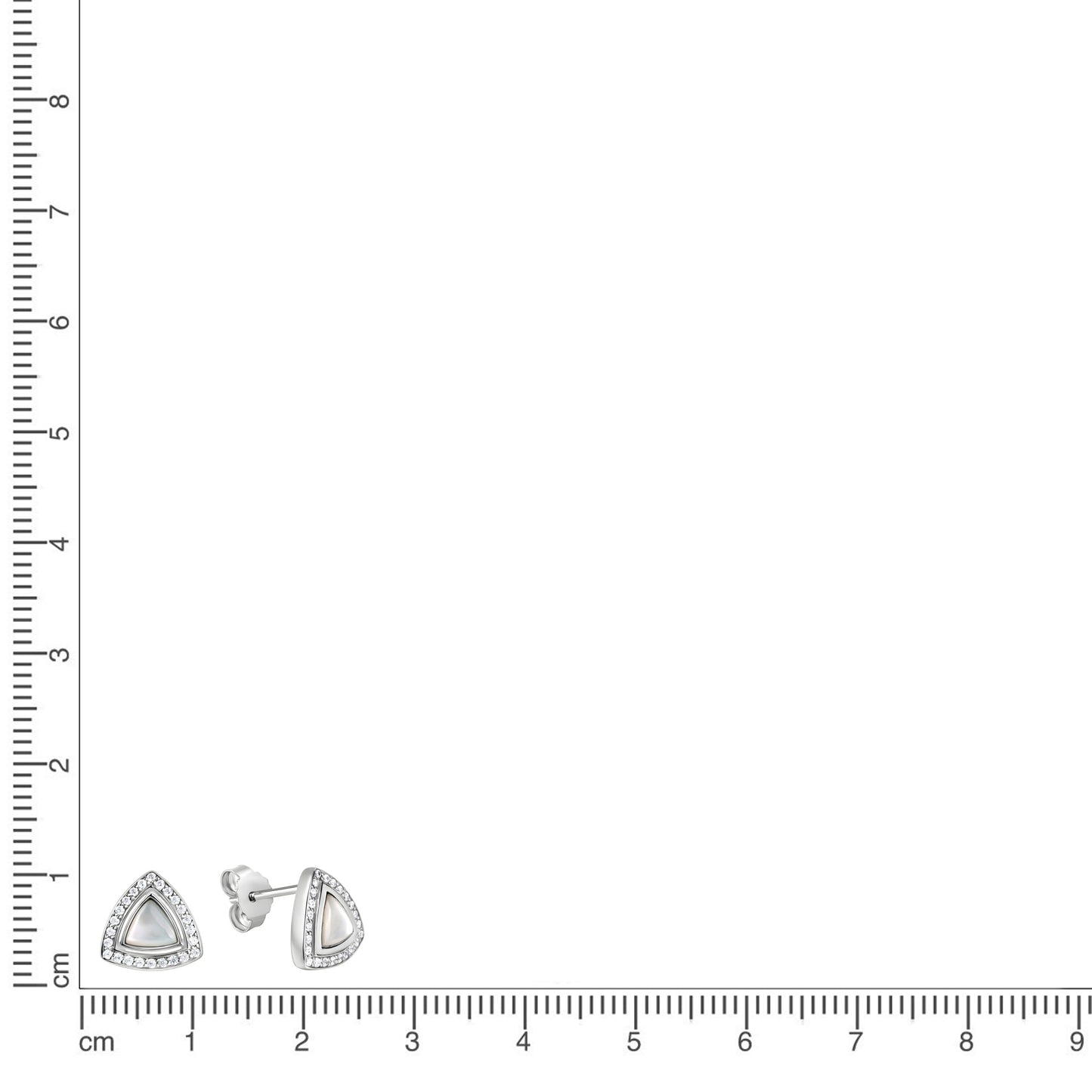 Ohrstecker 925/- Sterling Silber Rhodiniert 1,1cm Perlmutt