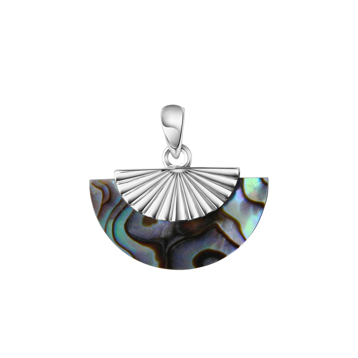 Anhänger 925/- Sterling Silber rhodiniert 2,2cm Abalone