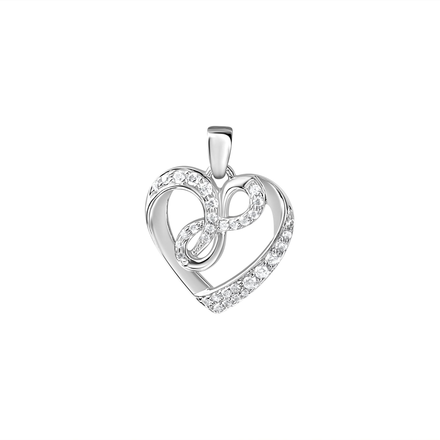 Anhänger 925/- Sterling Silber rhodiniert 2,2cm Zirkonia