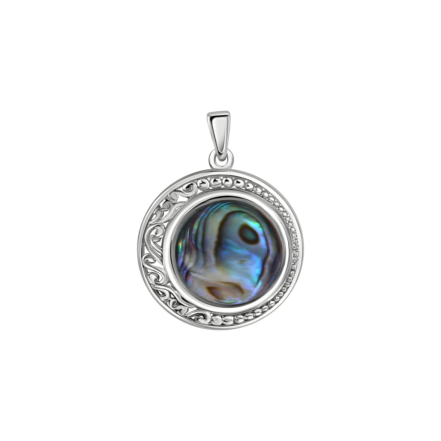 Anhänger 925/- Sterling Silber rhodiniert 3,0cm Abalone