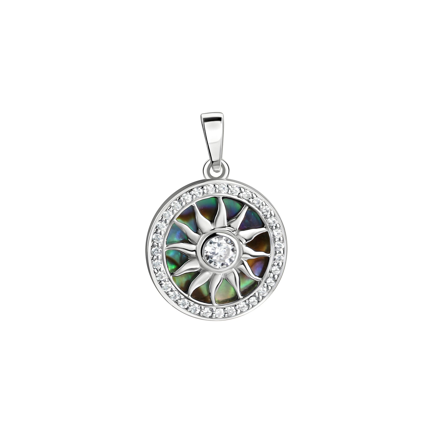 Anhänger 925/- Sterling Silber Rhodiniert 2,4cm Abalone