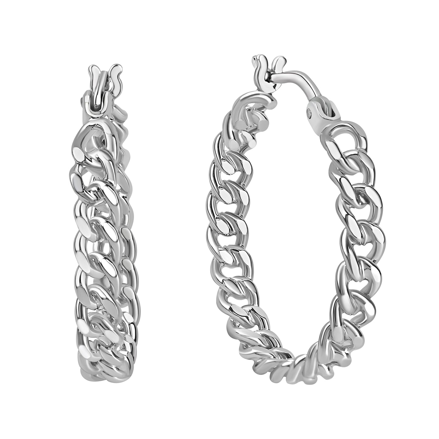 Creolen 925/- Sterling Silber Rhodiniert 2,4cm