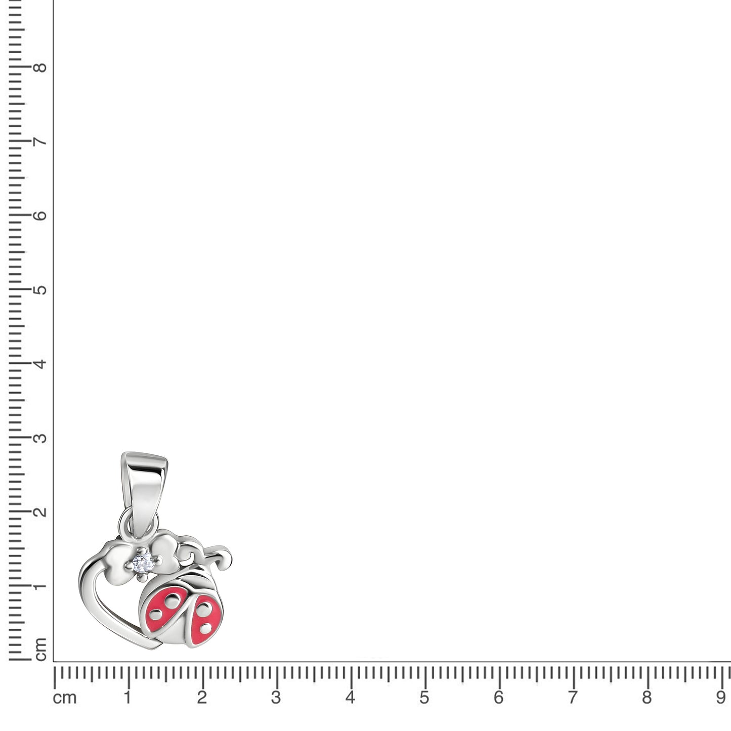 Anhänger 925/- Sterling Silber Rhodiniert 1,5cm Zirkonia