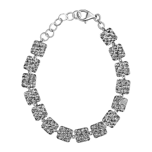 Armband Fantasiekette 925/- Sterling Silber rhodiniert 21,0cm