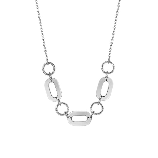 Kette Fantasiekette 925/- Sterling Silber rhodiniert 45,0cm