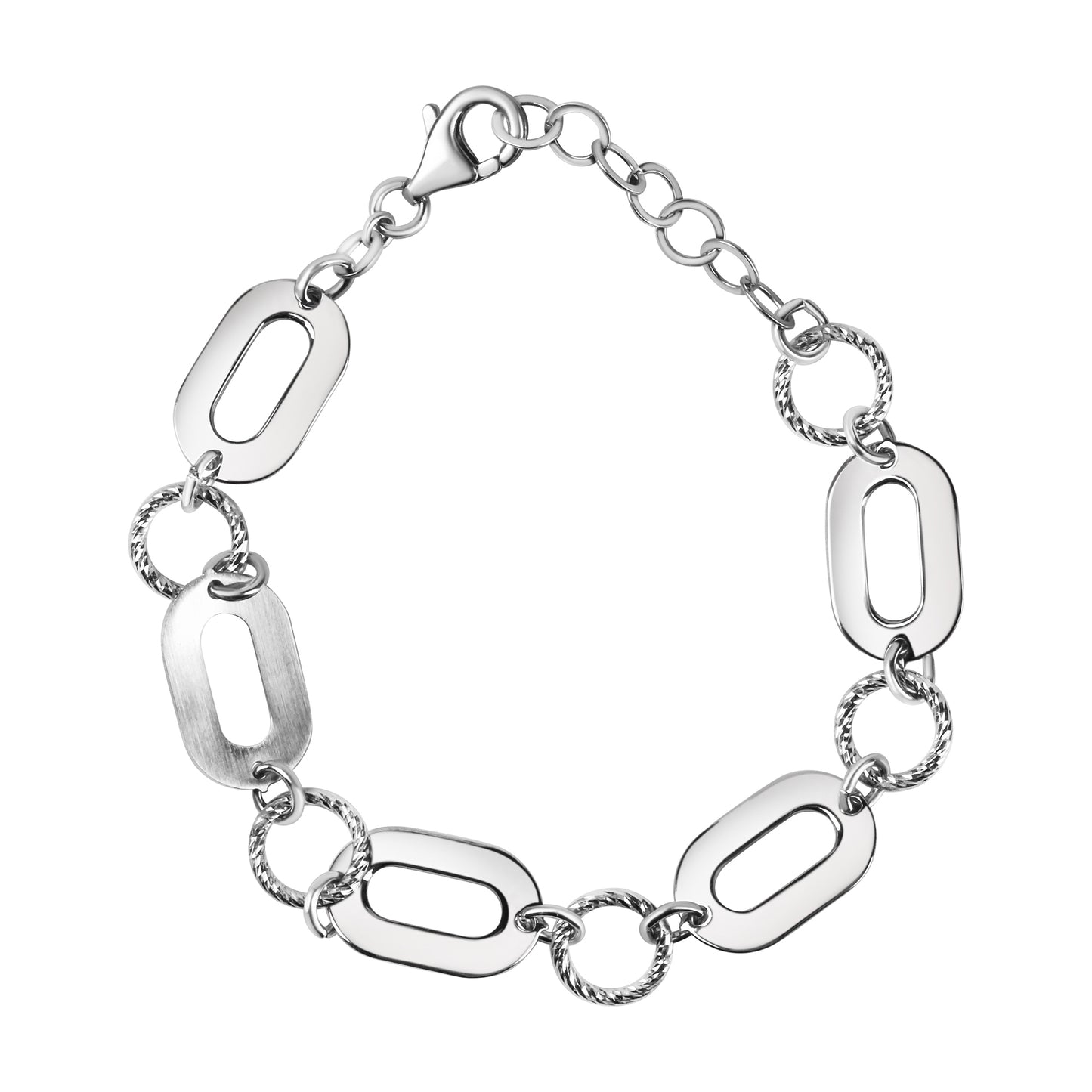 Armband Gliederarmband 925/- Sterling Silber Rhodiniert 21,0cm