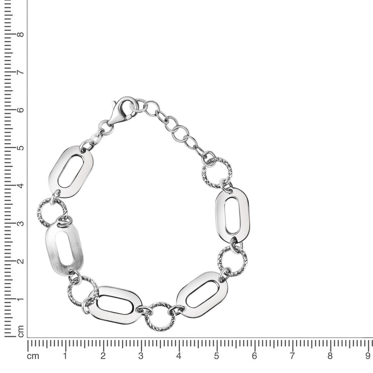 Armband Gliederarmband 925/- Sterling Silber Rhodiniert 21,0cm