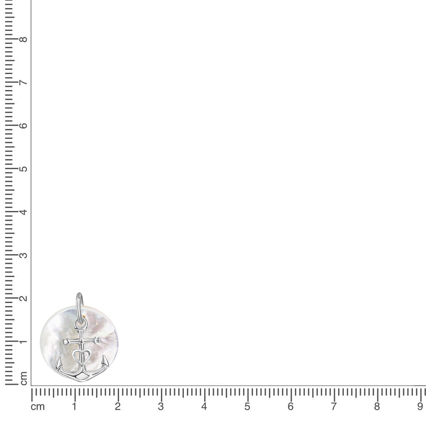 Anhänger 925/- Sterling Silber Rhodiniert 2,4cm Perlmutt