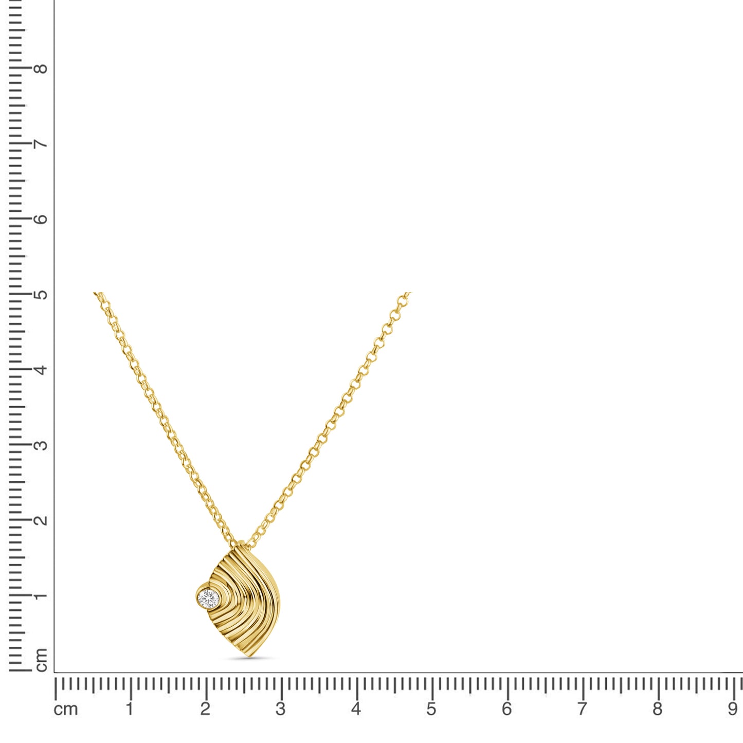 Anhänger mit Kette Erbskette 925/- Sterling Silber vergoldet 47,0cm Zirkonia