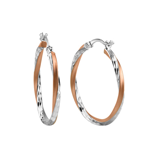 Creolen 925/- Sterling Silber Rhodiniert 3,0cm