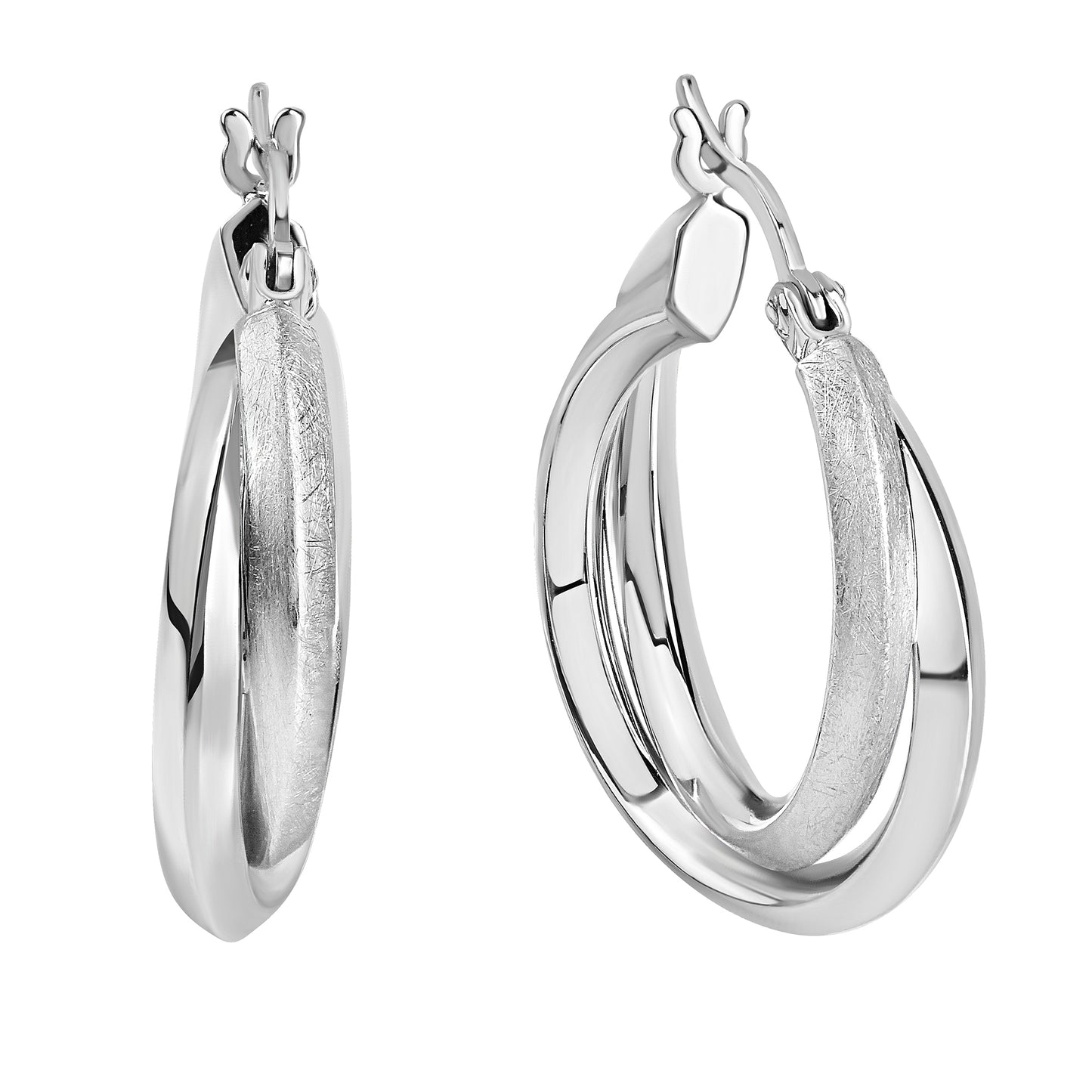 Creolen 925/- Sterling Silber Rhodiniert 2,1cm