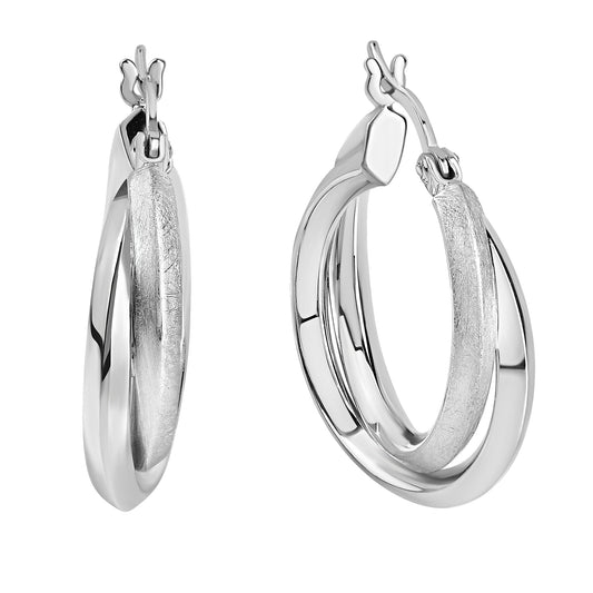 Creolen 925/- Sterling Silber Rhodiniert 2,1cm