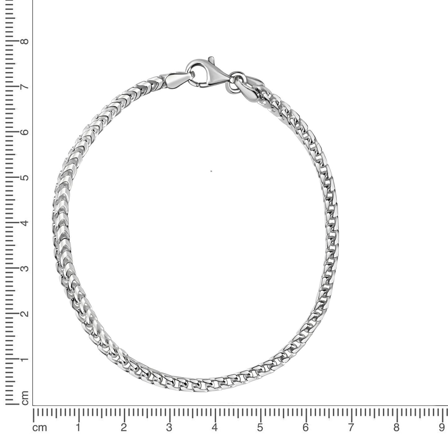 Armband Francokette 925/- Sterling Silber Rhodiniert 21cm