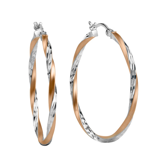 Creolen 925/- Sterling Silber Rhodiniert 4,0cm