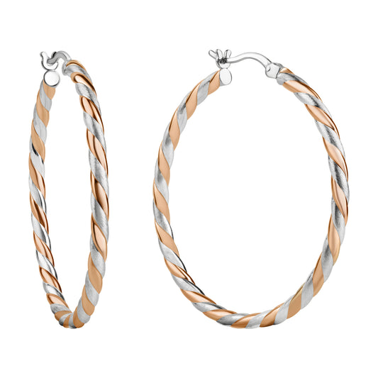 Creolen 925/- Sterling Silber Rhodiniert 4,0cm