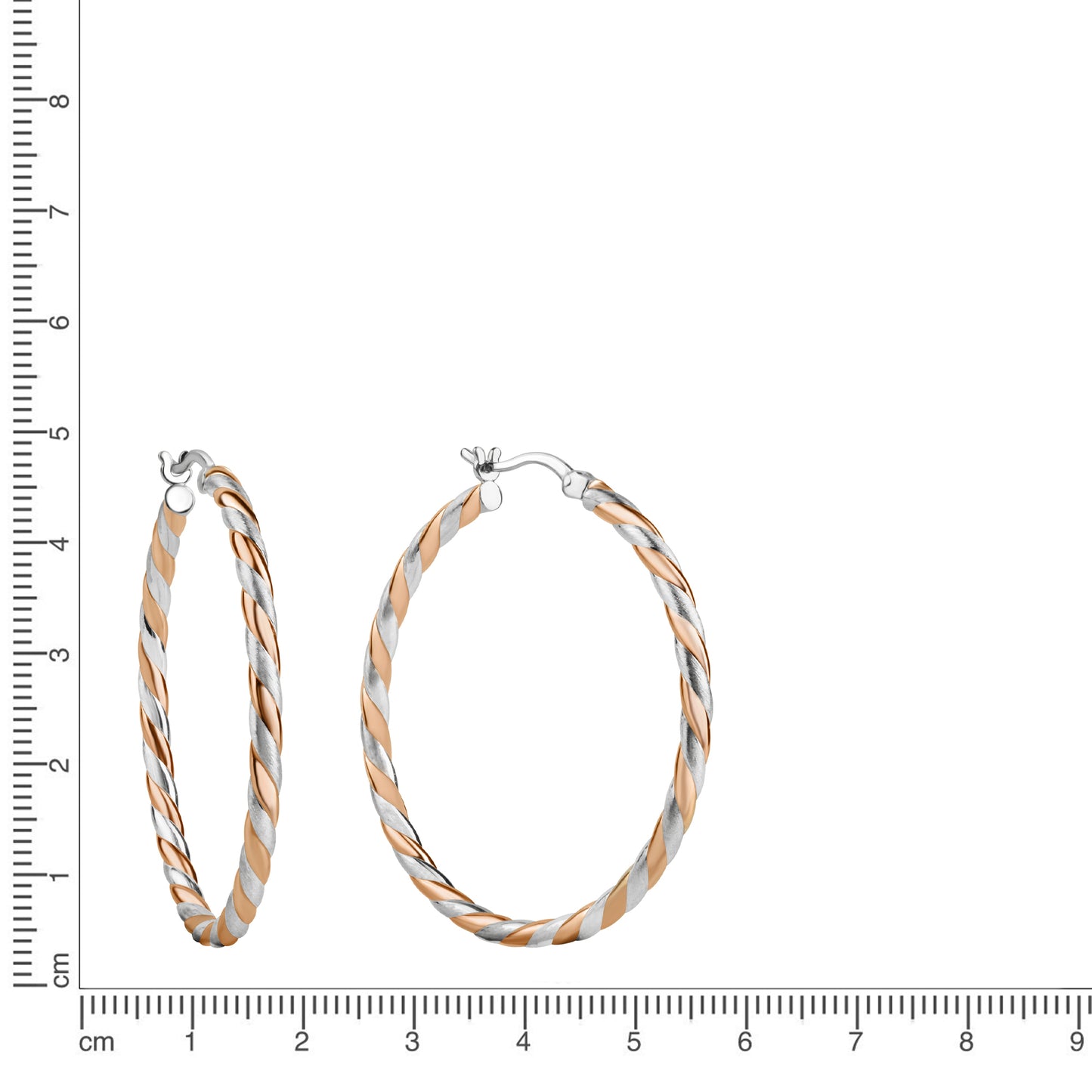 Creolen 925/- Sterling Silber Rhodiniert 4,0cm