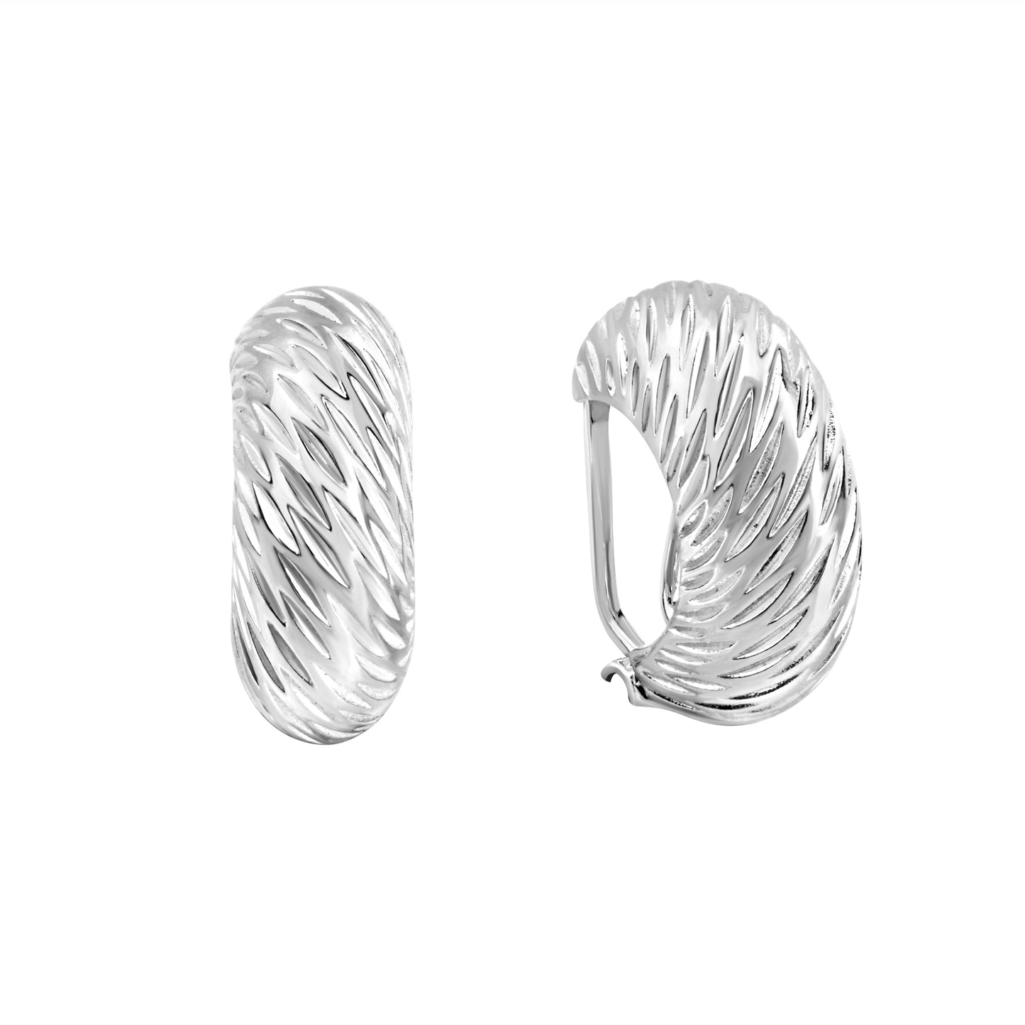 Ohrclip 925/- Sterling Silber rhodiniert 1,9cm