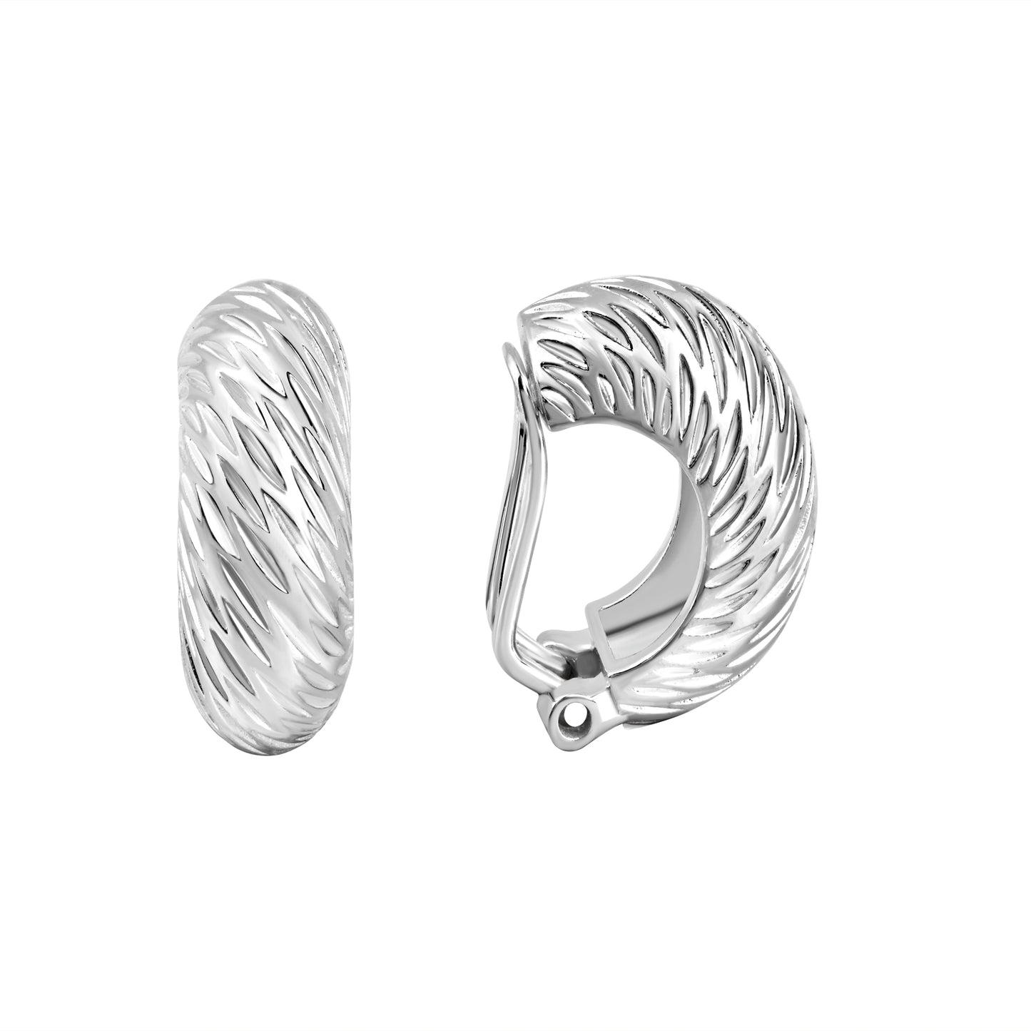 Ohrclip 925/- Sterling Silber rhodiniert 1,9cm
