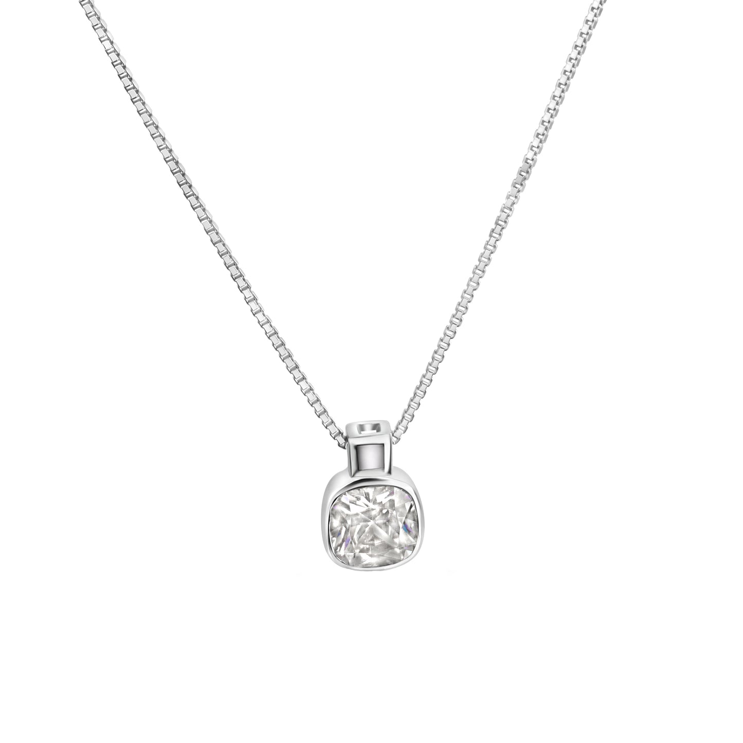 Set A/K + OS 925/- Sterling Silber Rhodiniert 45,0cm Zirkonia