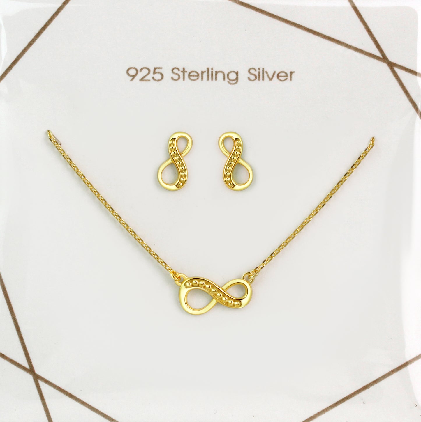 Set Anhänger/Kette und Ohrstecker 925/- Sterling Silber vergoldet 45,0cm