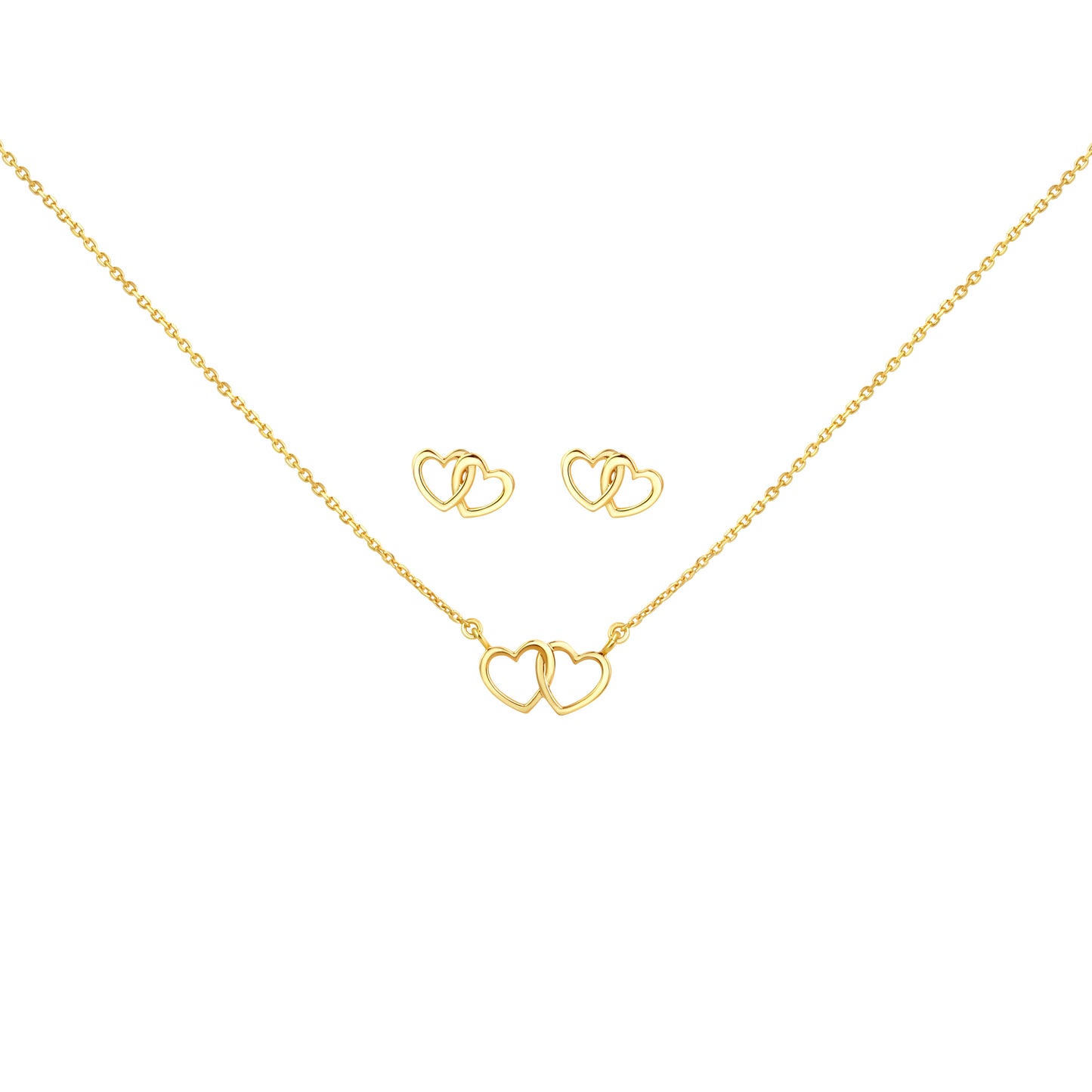 Set Anhänger/Kette und Ohrstecker 925/- Sterling Silber vergoldet 45,0cm
