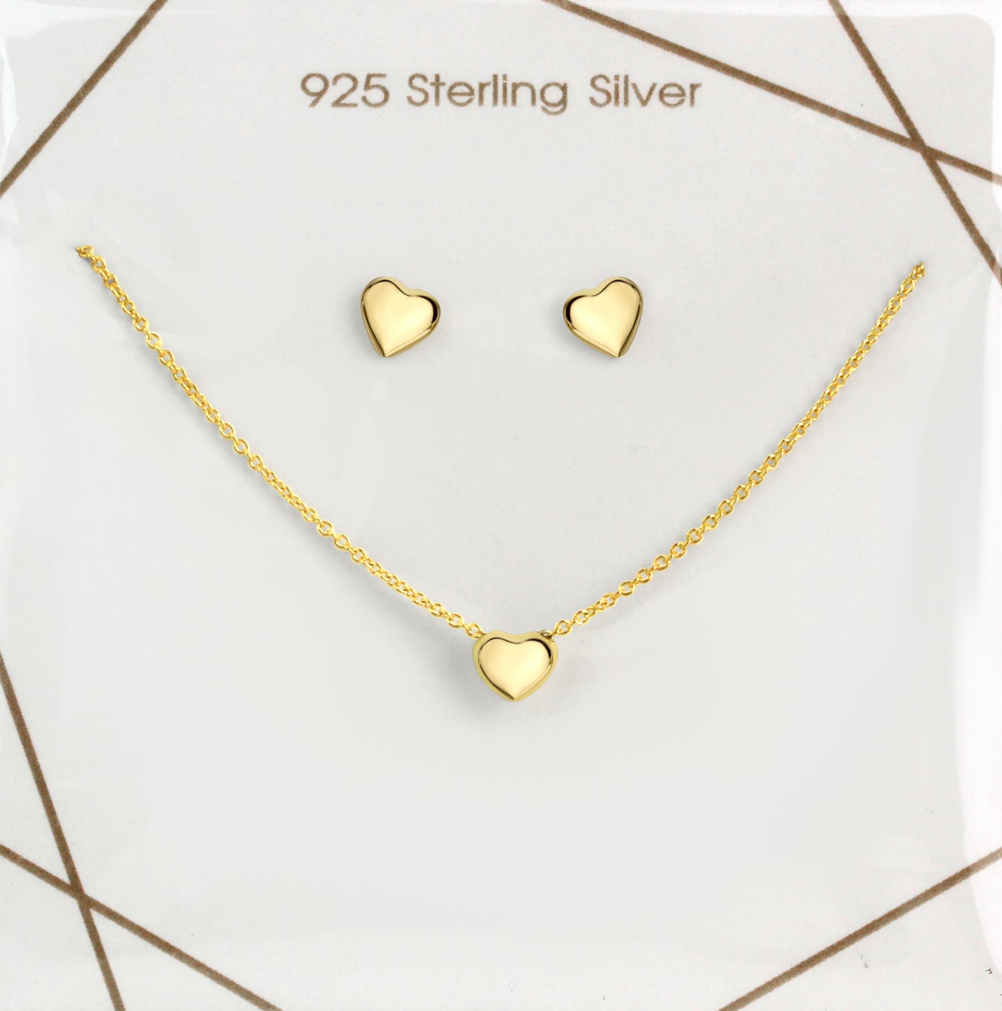 Set Anhänger/Kette und Ohrstecker 925/- Sterling Silber vergoldet 45,0cm