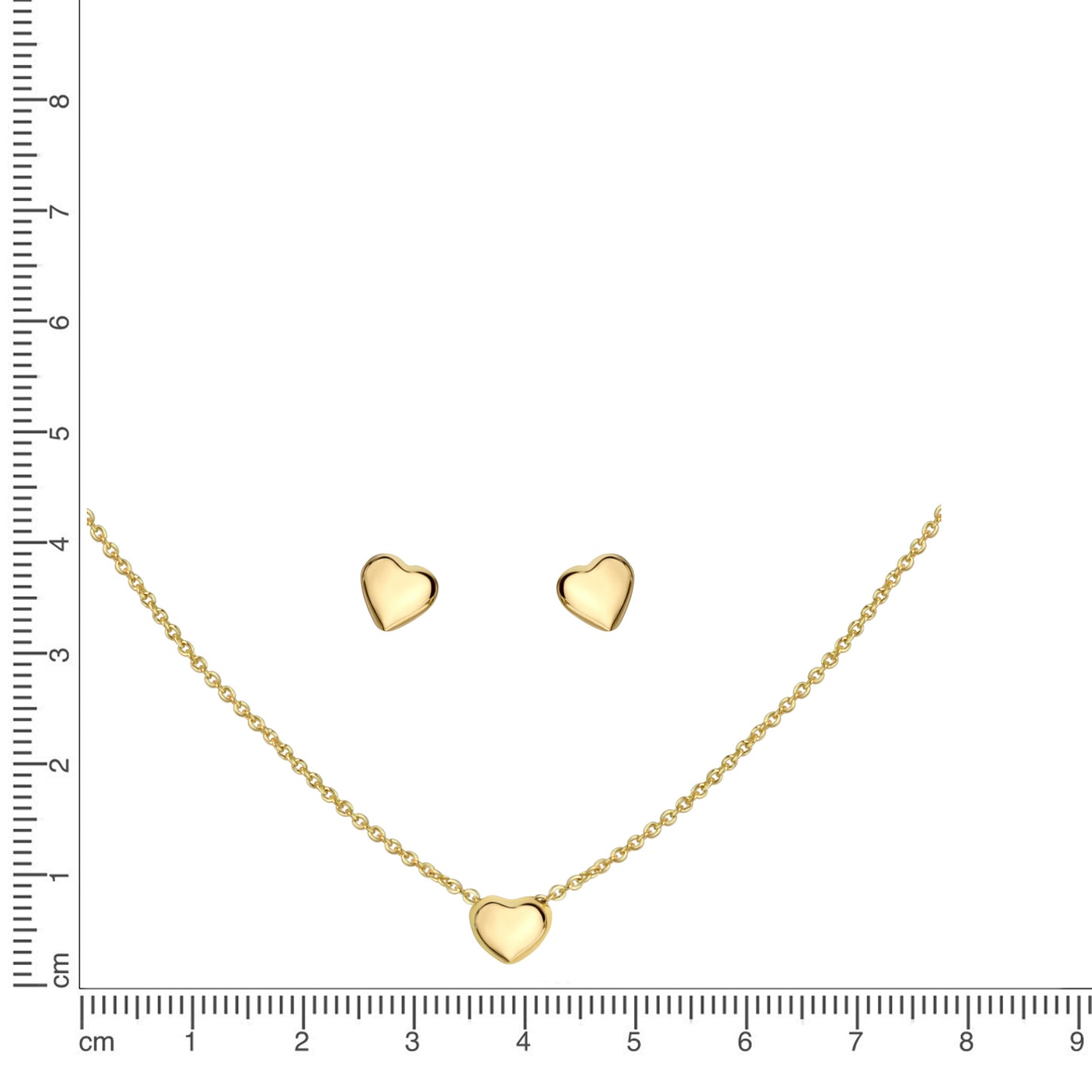 Set Anhänger/Kette und Ohrstecker 925/- Sterling Silber vergoldet 45,0cm
