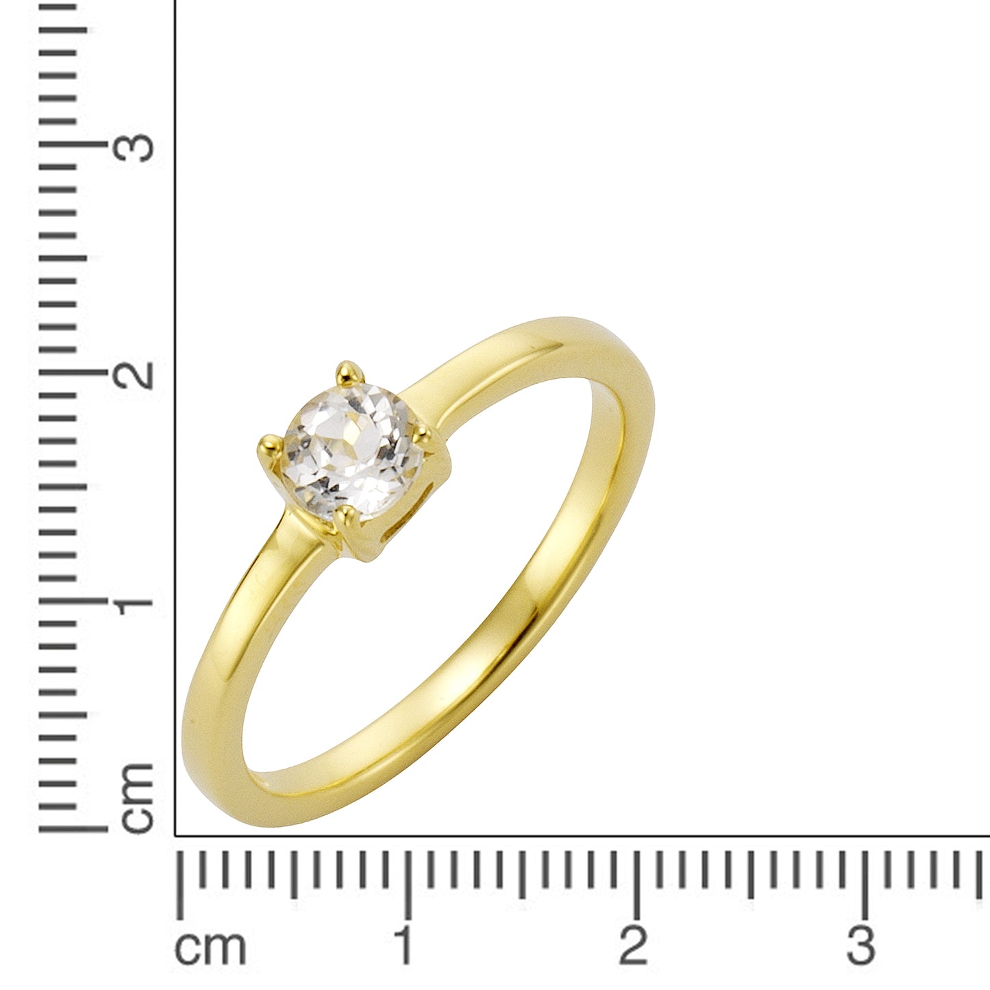 Ring 925/- Sterling Silber vergoldet Weißtopas