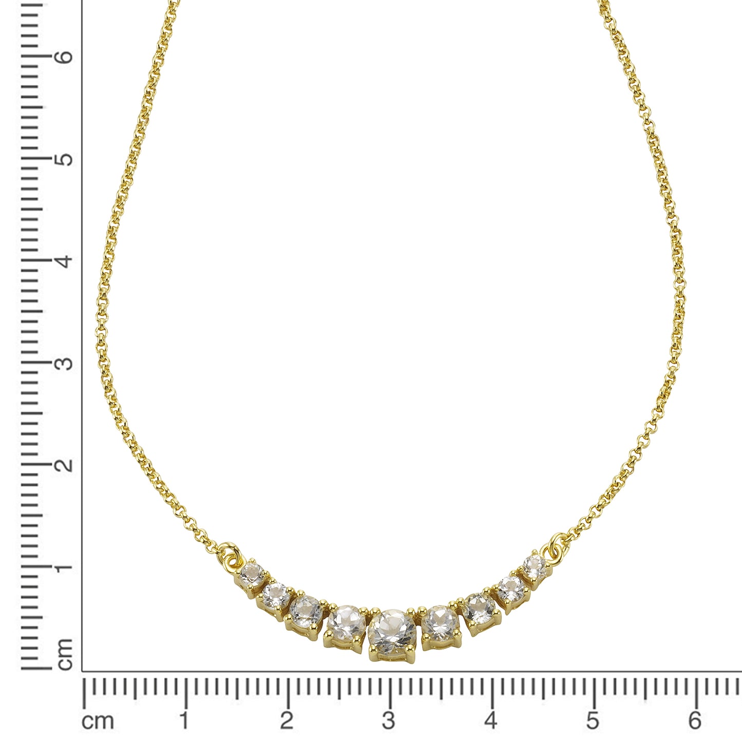 Collier keine / nicht relevant 925/- Sterling Silber vergoldet 45cm Weißtopas