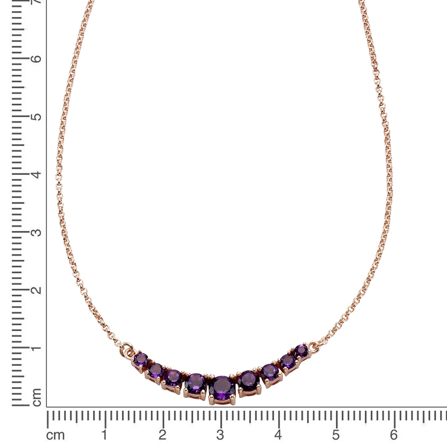 Collier keine / nicht relevant 925/- Sterling Silber rotvergoldet 45cm Amethyst