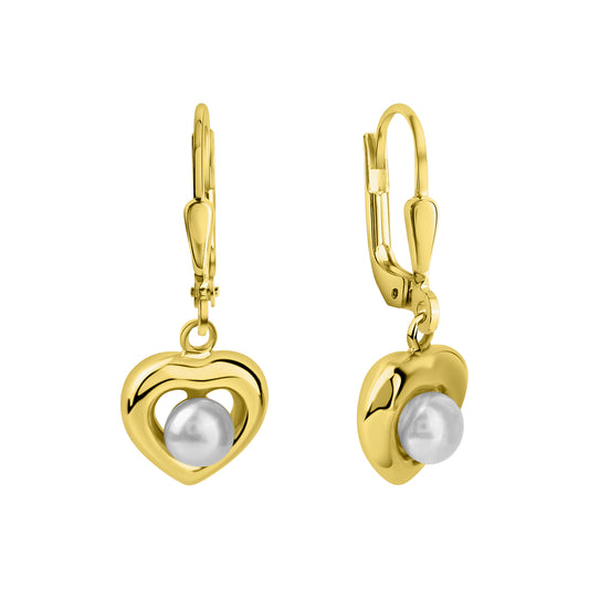 Ohrhänger 375/- Gold 3,8cm Süßwasserzuchtperle