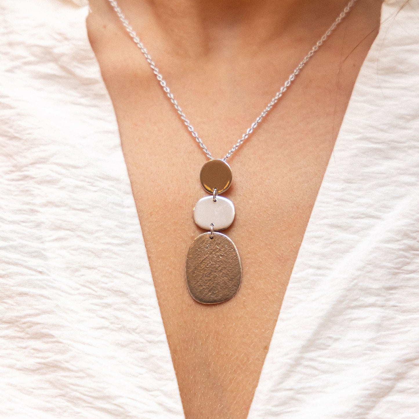 Halskette 925 Silber rhodiniert Ankerkette 925/- Sterling Silber rhodiniert 45,0cm ohne Stein