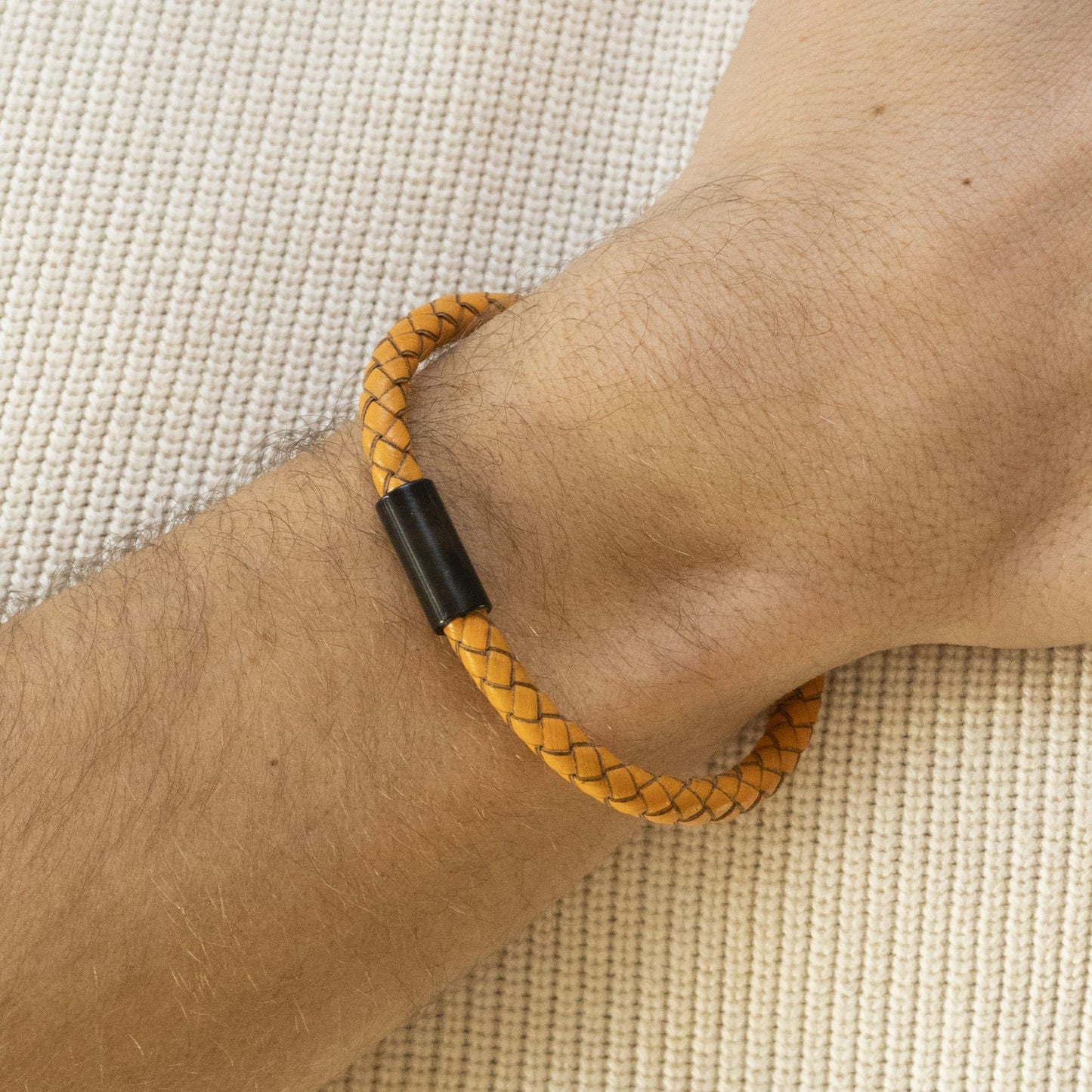 Armband Lederband Edelstahl 21cm