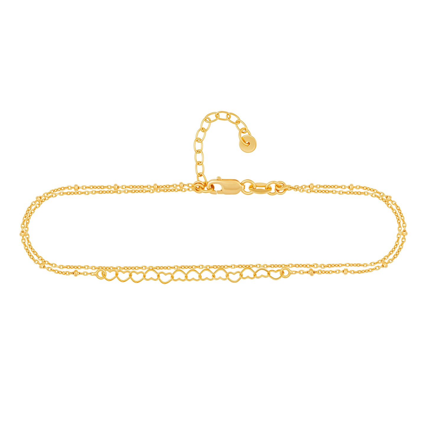 cai Fußkette Ankerkette 925/- Sterling Silber vergoldet 25,0cm ohne